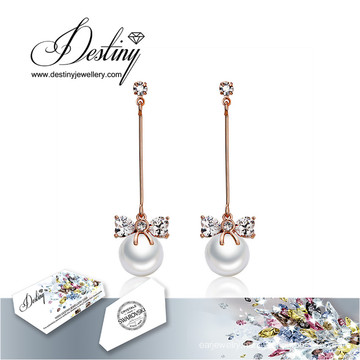 Destiny Jewellery Crystals From Swarovski Earrings Long Pearl Earrings